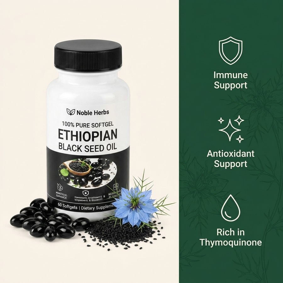 Noble Herbs Ethiopian Black Seed Oil Softgels