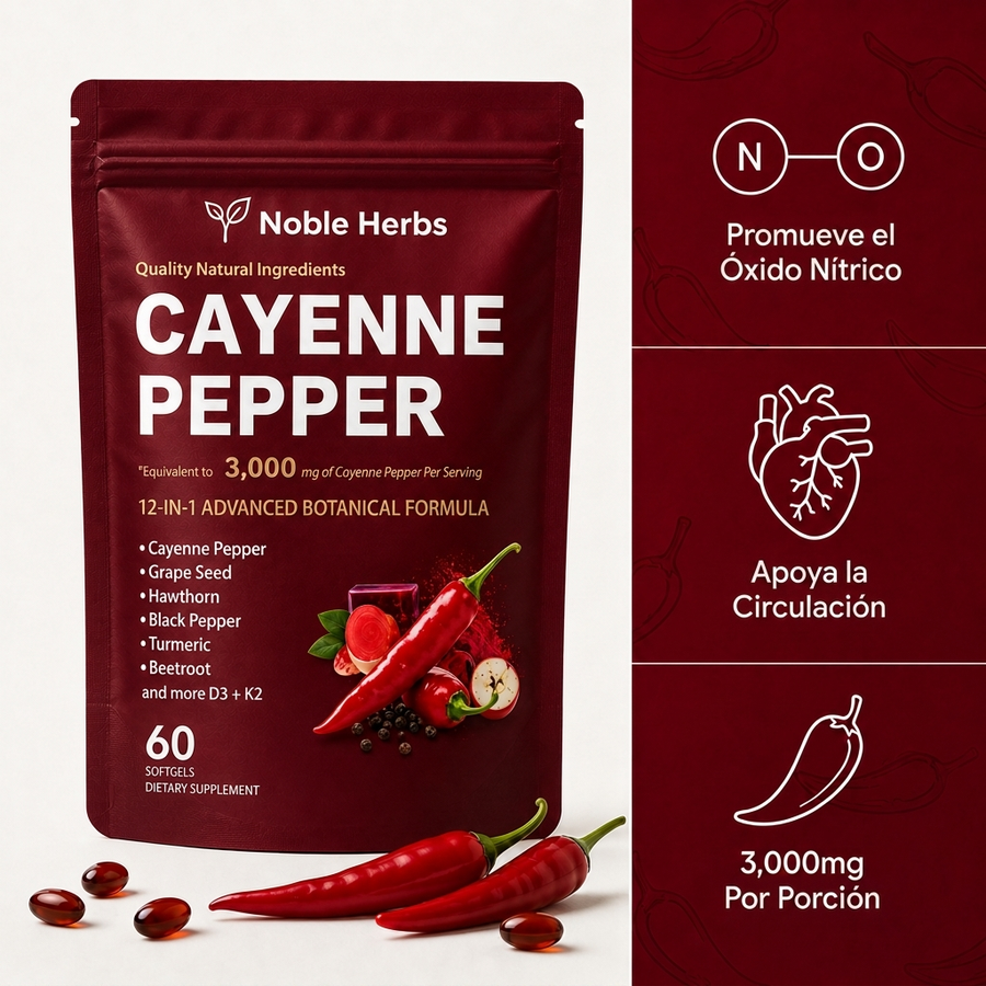 Noble Herbs Cápsulas Blandas de Pimienta de Cayena