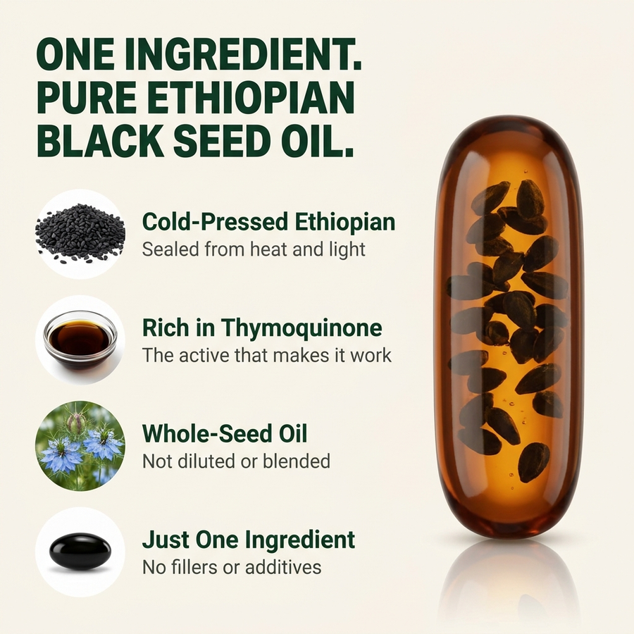 Noble Herbs Ethiopian Black Seed Oil Softgels