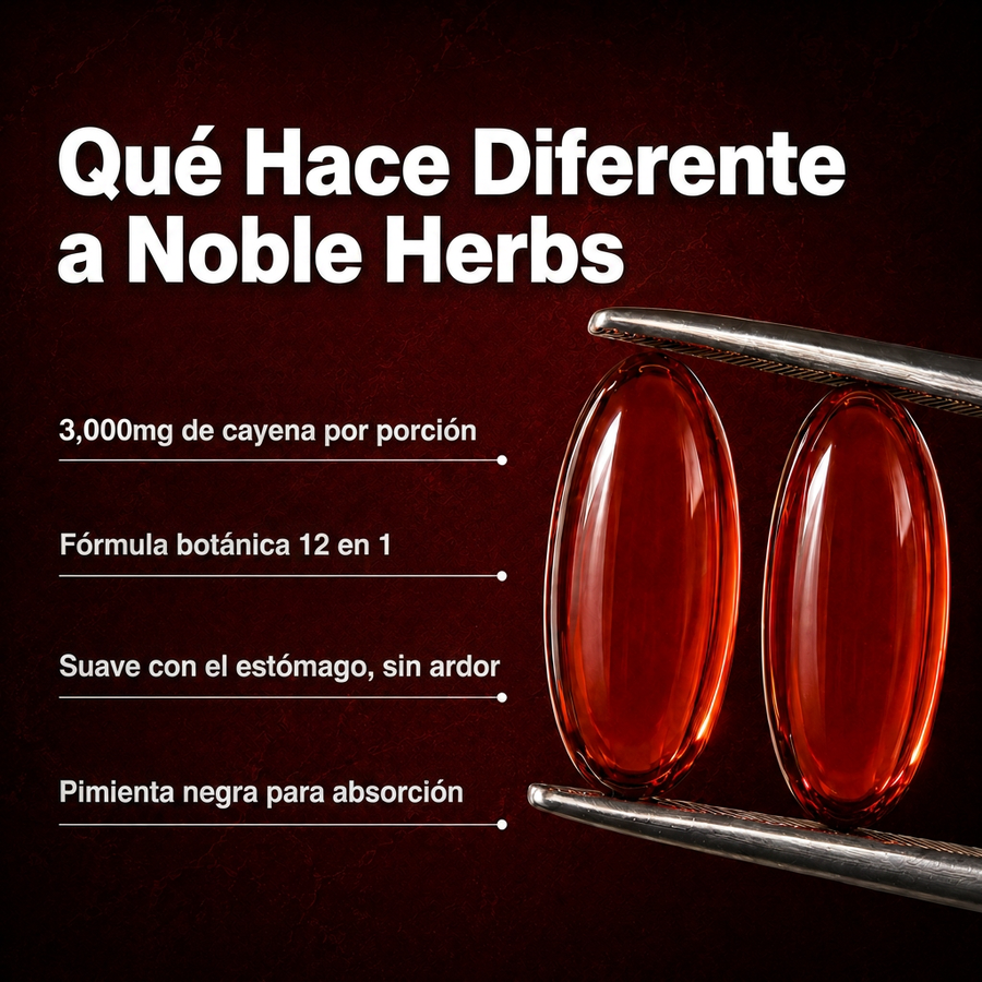 Noble Herbs Cápsulas Blandas de Pimienta de Cayena